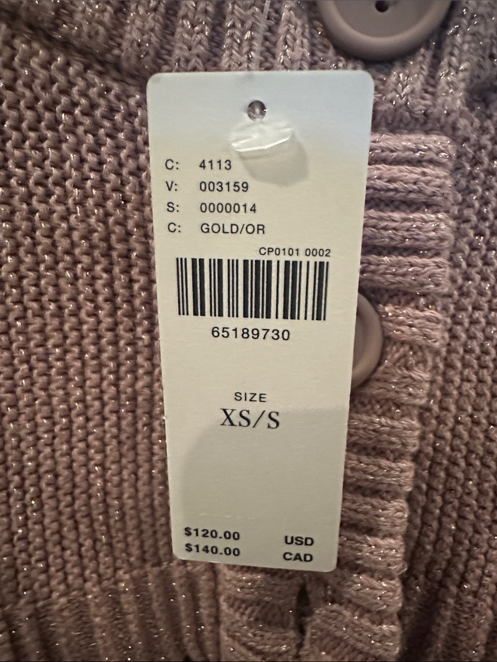 Cropped Bolero Cardigan/ Shrug Anthropologie 525 - pink/ gold shimmer - Picture 3 of 5